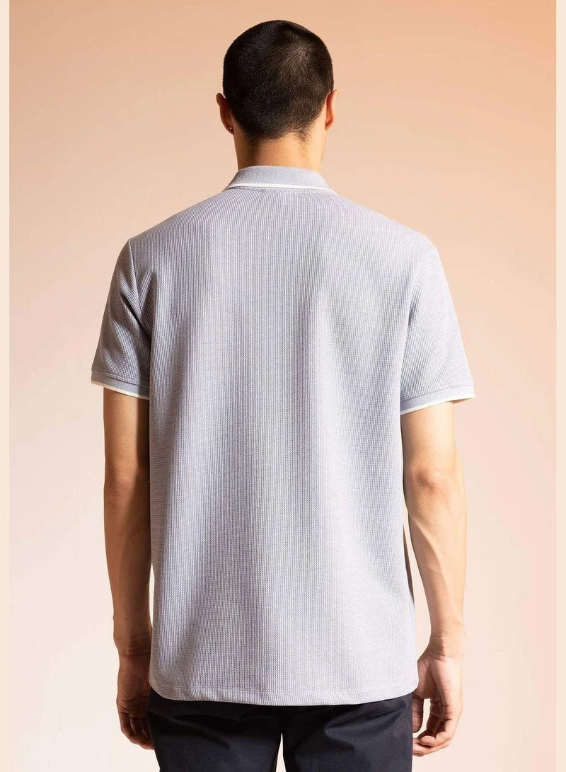 DeFacto Regular Fit Textured Short Sleeve Polo Shirt