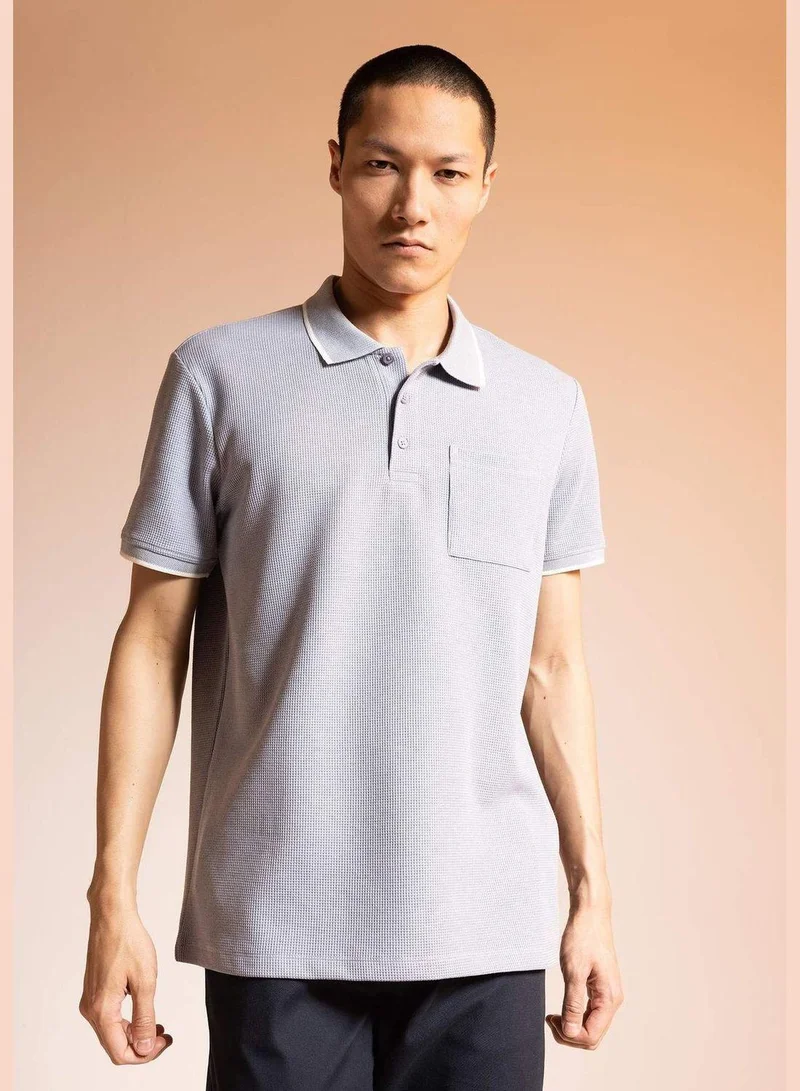 DeFacto Regular Fit Textured Short Sleeve Polo Shirt