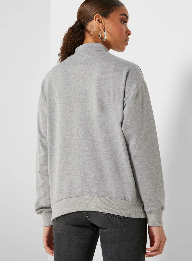 Ginger High Neck Pocket Sweatshirt