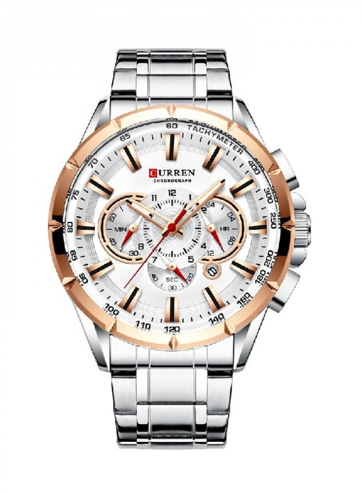 CURREN Men's Waterproof Stainless Steel BAnd Chronograph Quartz Watch 8363  - Image 1