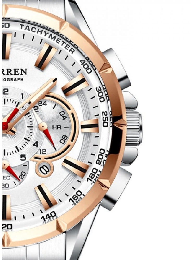 CURREN Men's Waterproof Stainless Steel BAnd Chronograph Quartz Watch 8363  - Image 5