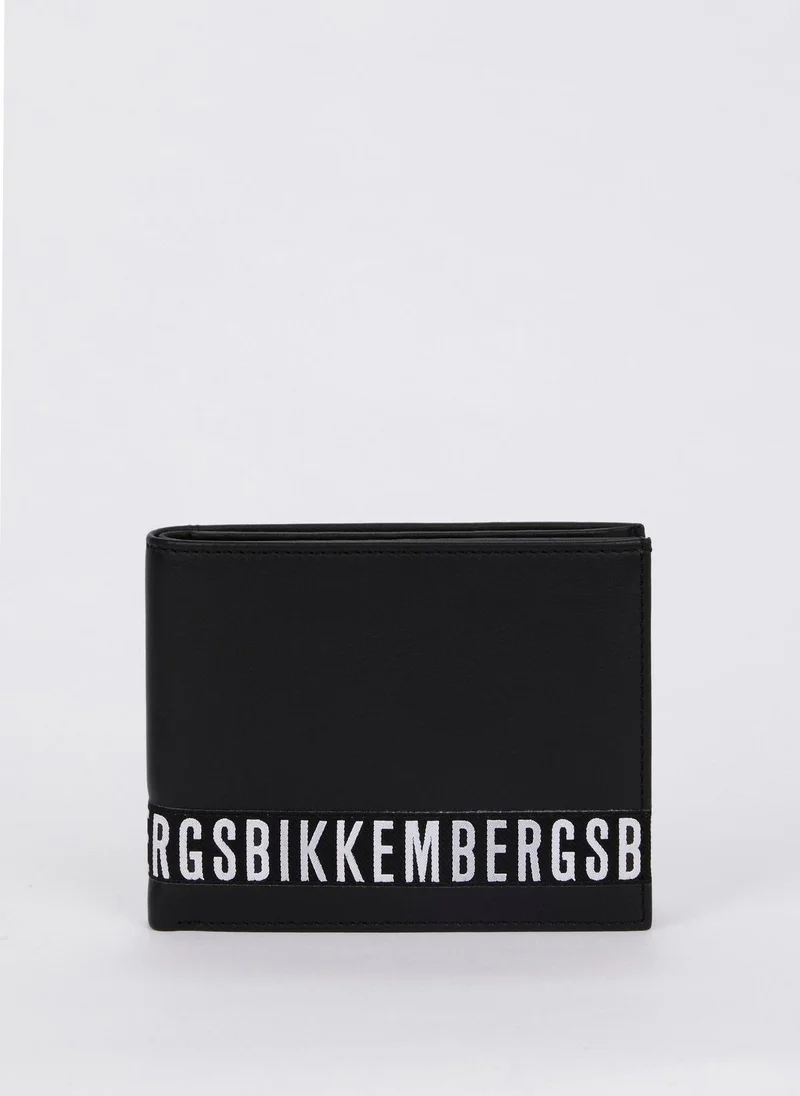 بيكيم برجس Brix 301 Black Logo Leather Wallet (Billfold 8 C/C Vertical with Coin Pocket)