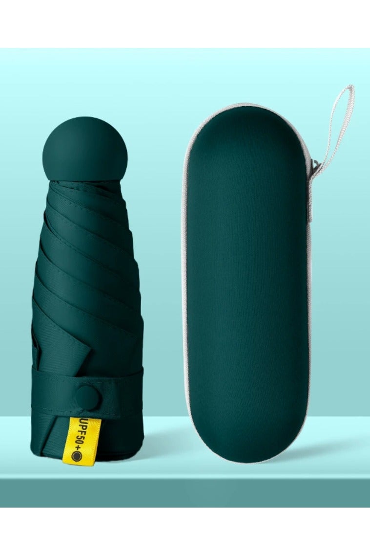 Portable Travel Umbrella with Storage Box Mini Umbrella with UPF 50+ UV Sun Protection Lightweight 8 Ribbed Compact Pocket Umbrella for Men Women Kids - Image 1