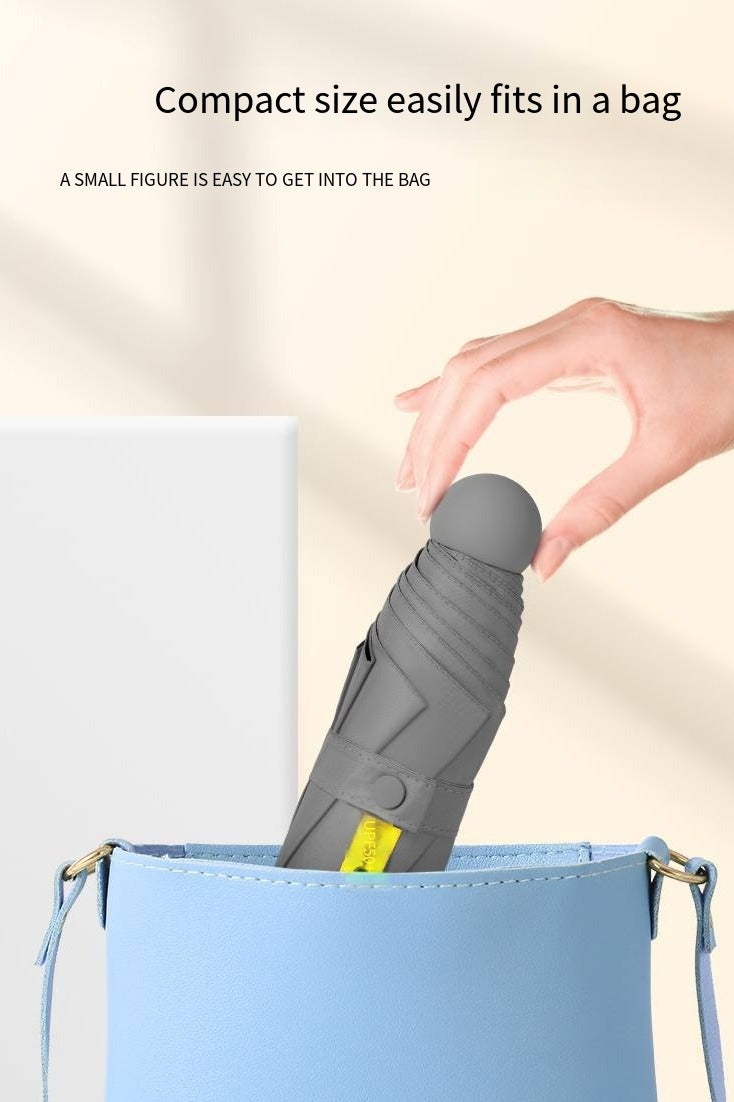 Portable Travel Umbrella with Storage Box Mini Umbrella with UPF 50+ UV Sun Protection Lightweight 8 Ribbed Compact Pocket Umbrella for Men Women Kids - Image 5