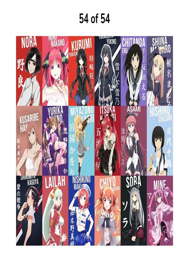 Posters Inc Pack Of 54 Anime Waifu Posters,Wall Decoration Items For Living Room And Kitchen, Cute Wall Posters For Home Decoration items, Gifts For Men And Best Friend, 4x6 Inches Size, 300 GSM Paper - Image 4