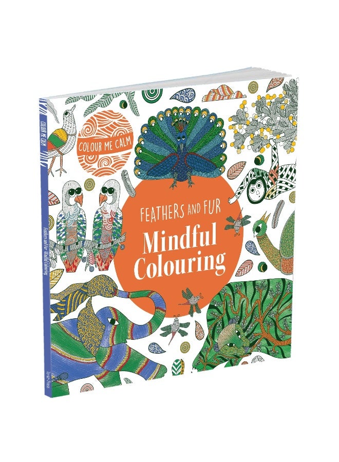 Feathers and Fur Mindful Colouring | Colour me calm | Colouring book | Intricate colouring book | Nordic folk art | Peaceful colouring - Image 1