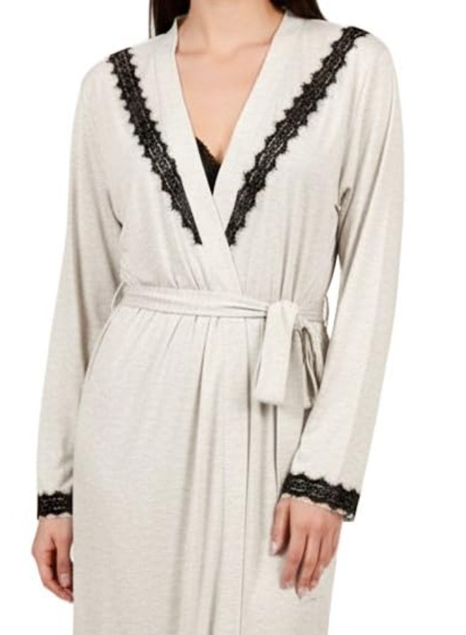 Dadoush Women's 2 Piece Nightgown Camisole and Robe Elegant Design with Lace - Prop Nightgown - Soft Shirt with Robe, Elegant Design with Waistband and Lace - Image 3