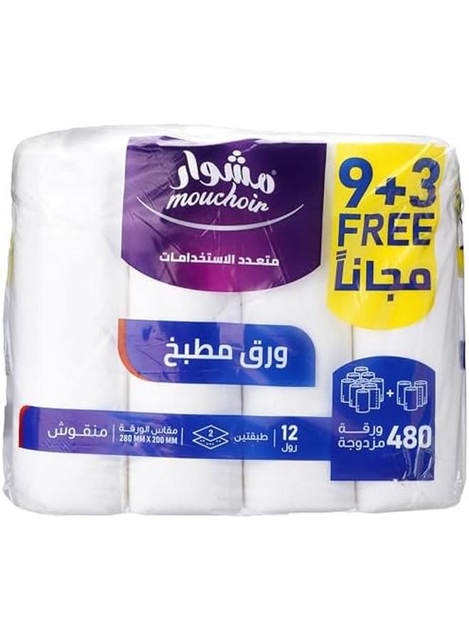 Mouchoir Kitchen Towel 9 Plus 3 Free Rolls 40 Sheets 28 Cm Pack Of 1 - Image 2