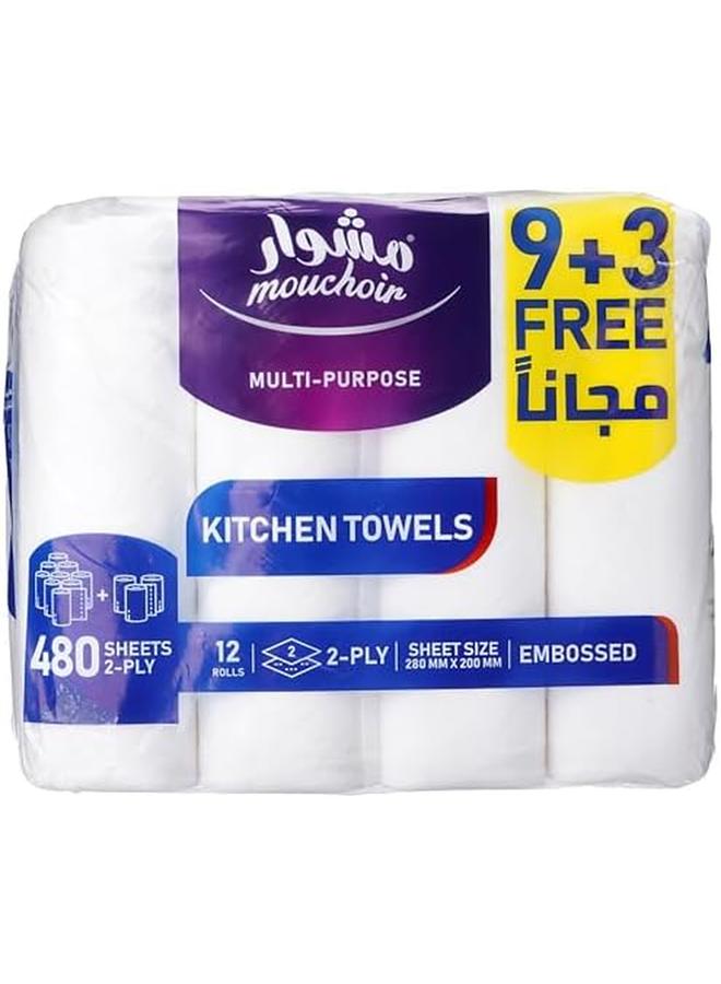 Mouchoir Kitchen Towel 9 Plus 3 Free Rolls 40 Sheets 28 Cm Pack Of 1 - Image 3