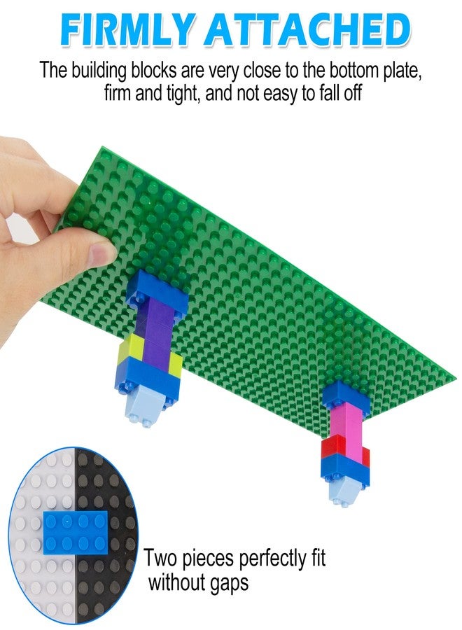 BOROLA Classic Baseplates Building Brick -10 "x 5" ，Compatible with Most Major Brand Building Bricks, Used for Substrates for Building Towers, Desktop Bases(4-Pack, Green) - Image 2