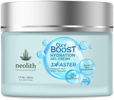 Neolith Oxy Boost Hyaluronic acid Hydration Gel Cream 98 Organic Hydrating water gel based moisturizer for face Cell Healing Cell regeneration Boost skin Oxygenation 50 ML