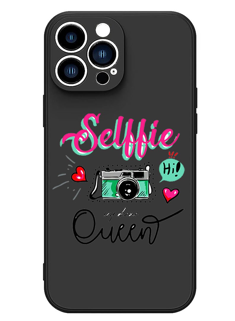 Theodor Protective Slim Fit Case Liquid Silicone Cover with Full Body Protection Anti-Scratch Shockproof Case For iPhone 15 Pro Black - Selfie queen - Image 1