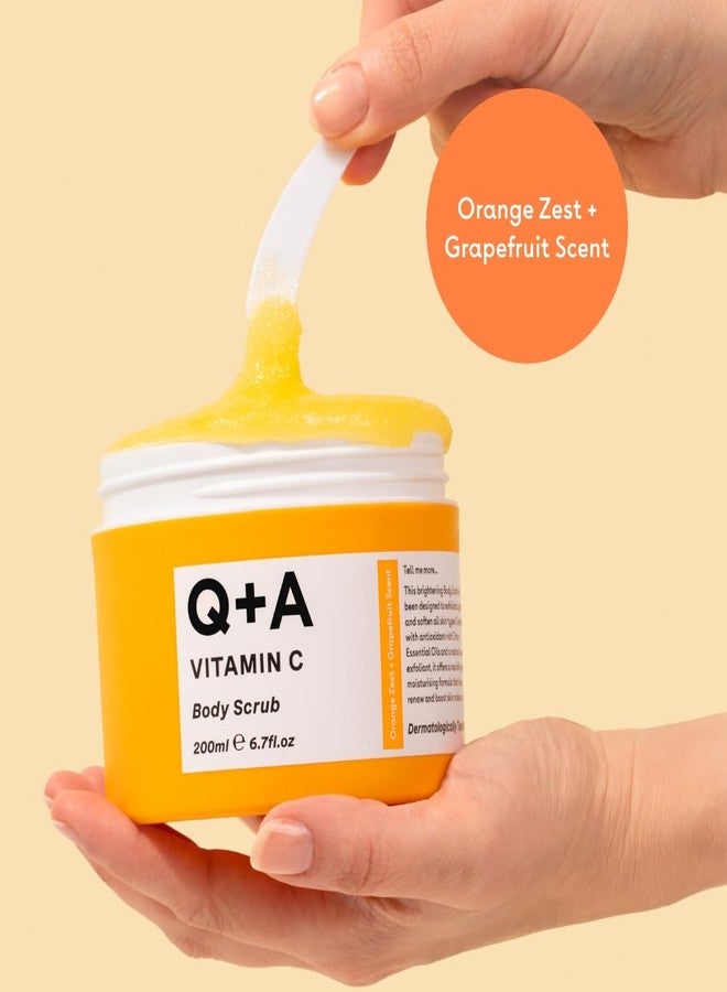Q+A Vitamin C Body Scrub (200ml), Exfoliating Body Scrub, Brightening and Hydrating Sugar Scrub with Citrus Essential Oils, Vitamin C and Evening Primrose Oil - Image 4