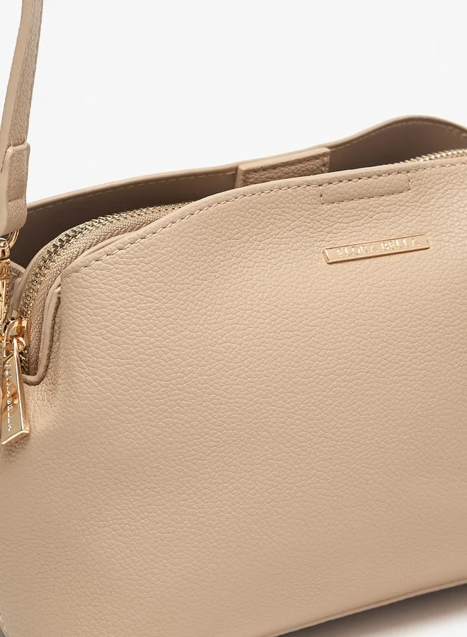 فلورا بيلا من شو إكسبرس Women Textured Crossbody Bag with Zip Closure and Detachable Strap