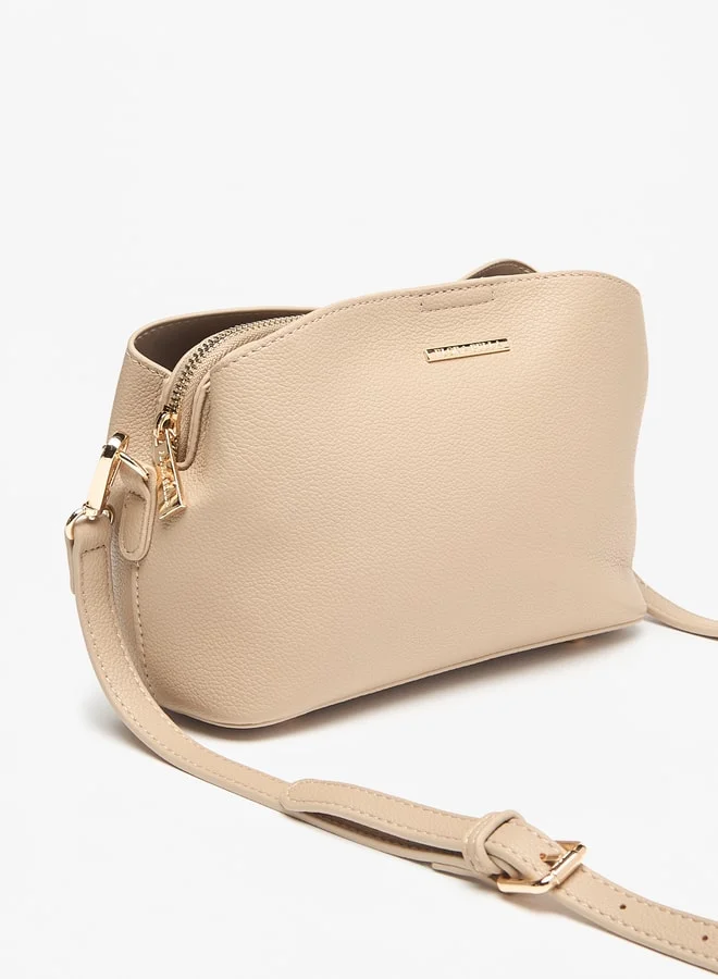 فلورا بيلا من شو إكسبرس Women Textured Crossbody Bag with Zip Closure and Detachable Strap