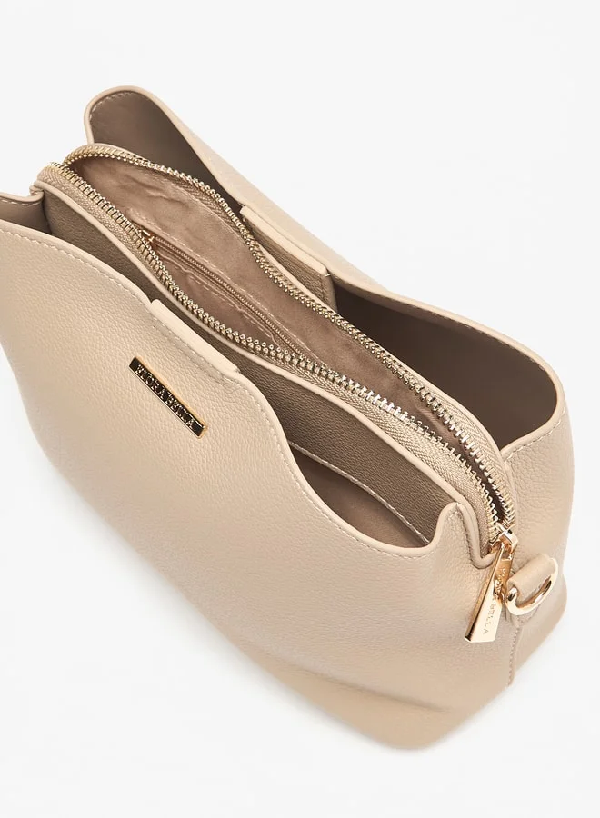 فلورا بيلا من شو إكسبرس Women Textured Crossbody Bag with Zip Closure and Detachable Strap