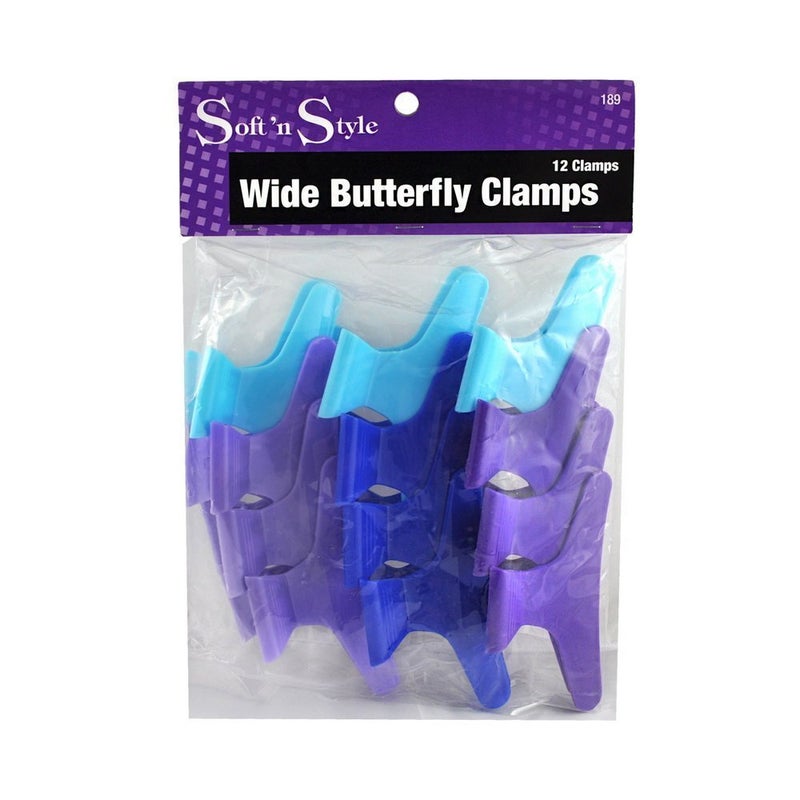 Soft N Style Butterfly Clips Assorted Colors 12 Pack Unisex Adults 1 Count