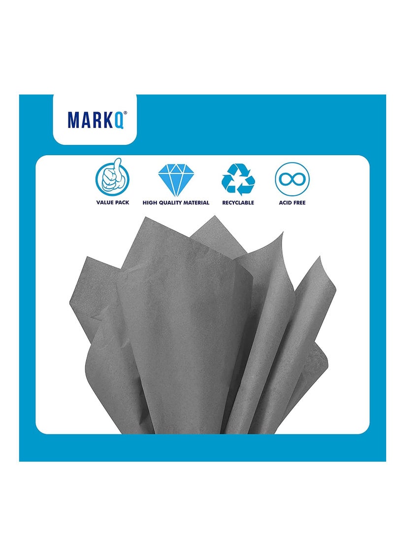 MARKQ Grey Gift Wrapping Tissue Paper Sheets for DIY Crafts, Gift Bags, Holidays, Birthdays, 50 x 75 cm (50 Sheets)…  - Image 3