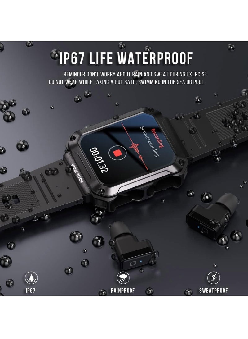 Excefore Smart Watch with Earbuds,Watch Buds Smartwatch,3 in 1 Smart Watch Buit-in 4GB Memory,1.96" Smartwatches (Call Receive/Dial), Waterproof, Recording, Sleep Monitor, Fitness Tracker for iOS Android - Image 5