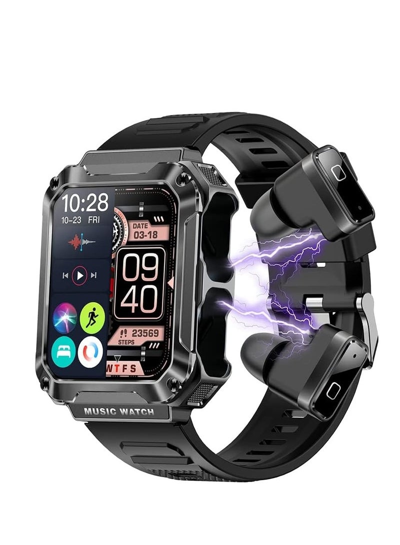 Excefore Smart Watch with Earbuds,Watch Buds Smartwatch,3 in 1 Smart Watch Buit-in 4GB Memory,1.96" Smartwatches (Call Receive/Dial), Waterproof, Recording, Sleep Monitor, Fitness Tracker for iOS Android - Image 1