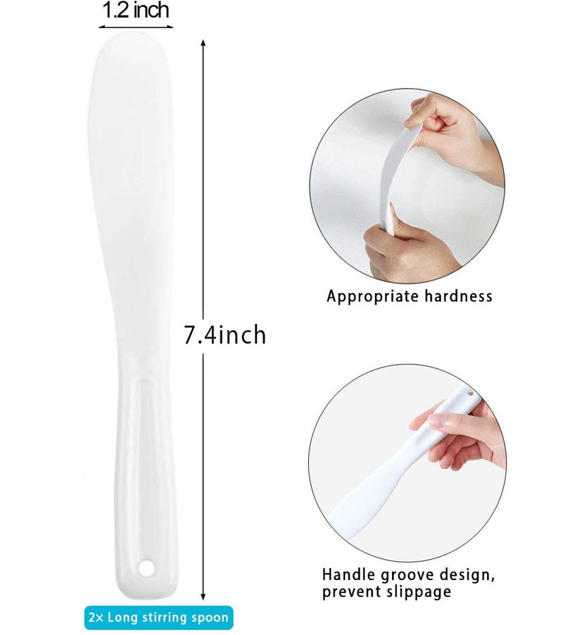 EGOSKY Silicone Stir Sticks Kit 16Pcs, Silicone Epoxy Brush, Silicone Stirring Tool, Mixing Spoon, Silicone Scraper DIY Crafts Tool for Resin Epoxy Liquid Paint - Image 3