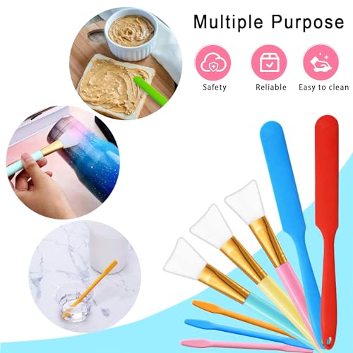 EGOSKY Silicone Stir Sticks Kit 16Pcs, Silicone Epoxy Brush, Silicone Stirring Tool, Mixing Spoon, Silicone Scraper DIY Crafts Tool for Resin Epoxy Liquid Paint - Image 5