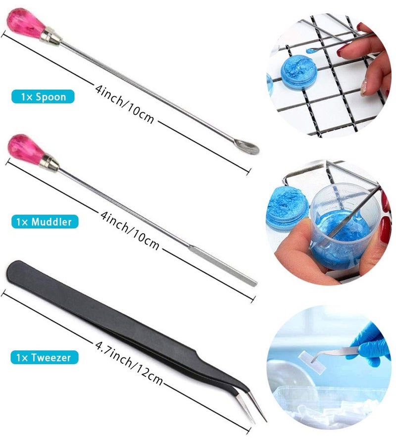 EGOSKY Silicone Stir Sticks Kit 16Pcs, Silicone Epoxy Brush, Silicone Stirring Tool, Mixing Spoon, Silicone Scraper DIY Crafts Tool for Resin Epoxy Liquid Paint - Image 4
