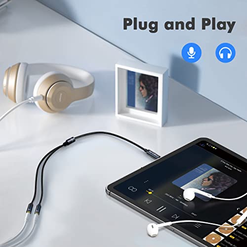 Kinsound Headphone Splitter, 3.5mm TRRS Stereo Adapter Dual Headphone Auxiliary Splitter Support Mic & Audio Compatible with Smartphone, Tablet, Laptop - Image 4