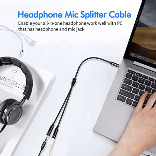 Kinsound Headphone Splitter, 3.5mm TRRS Stereo Adapter Dual Headphone Auxiliary Splitter Support Mic & Audio Compatible with Smartphone, Tablet, Laptop - Image 2