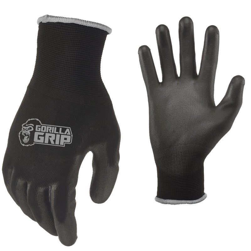Gorilla Grip Work Gloves Never Slip Maximum Grip AllPurpose Gloves for Men Superior in Wet Dry Oily Conditions Polymer Palm Extra Large Size 1 Pair BlackBlue 2505426