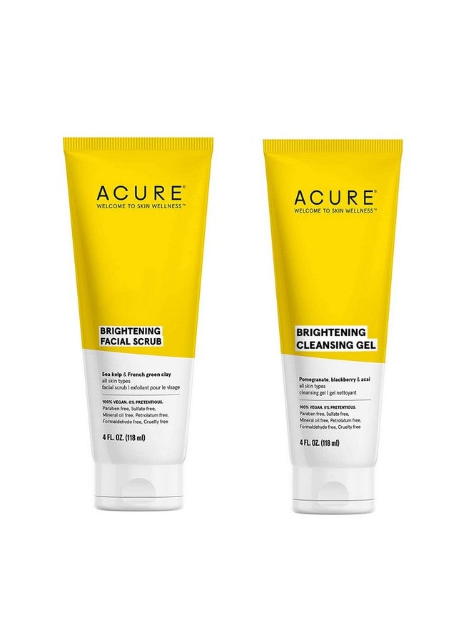 أكيور مجموعة ثنائية الأكثر مبيعًا، مقشر الوجه وجل التنظيف، جميع أنواع البشرة، نظفيها بالرمان والتوت الأسود ومقشر الأكاي مع عشب البحر والطين الأخضر الفرنسي - Image 1