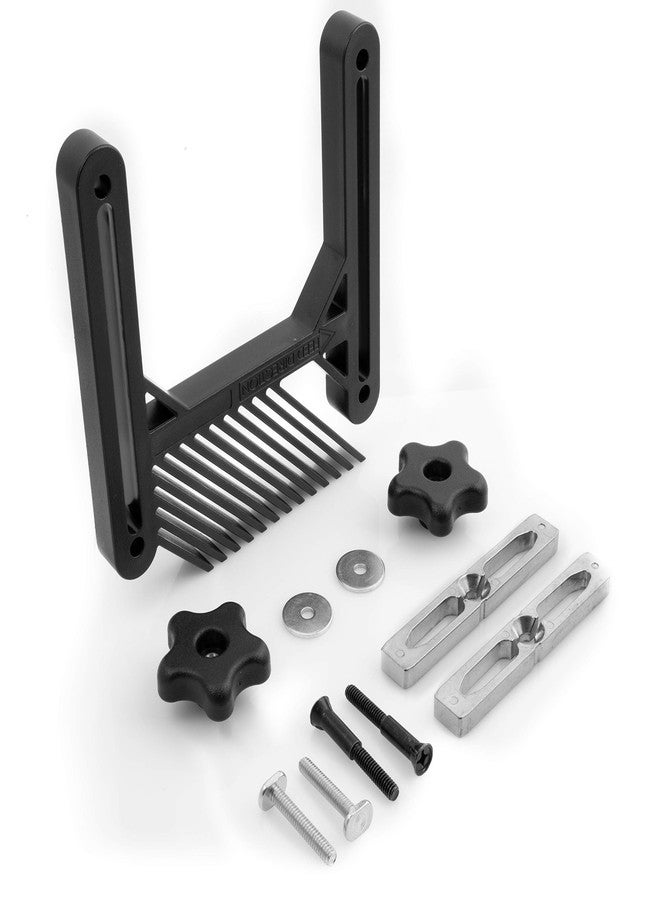 فولتون لوح ريش فاخر فردي من Fulton مع قضيب قفل ميتري من الألومنيوم ومسامير تثبيت على شكل حرف T للتركيب في فتحة المسار أو الميتر، مثالي لمنشارات الطاولة وطاولات التوجيه ومنشارات الشريط - Image 1