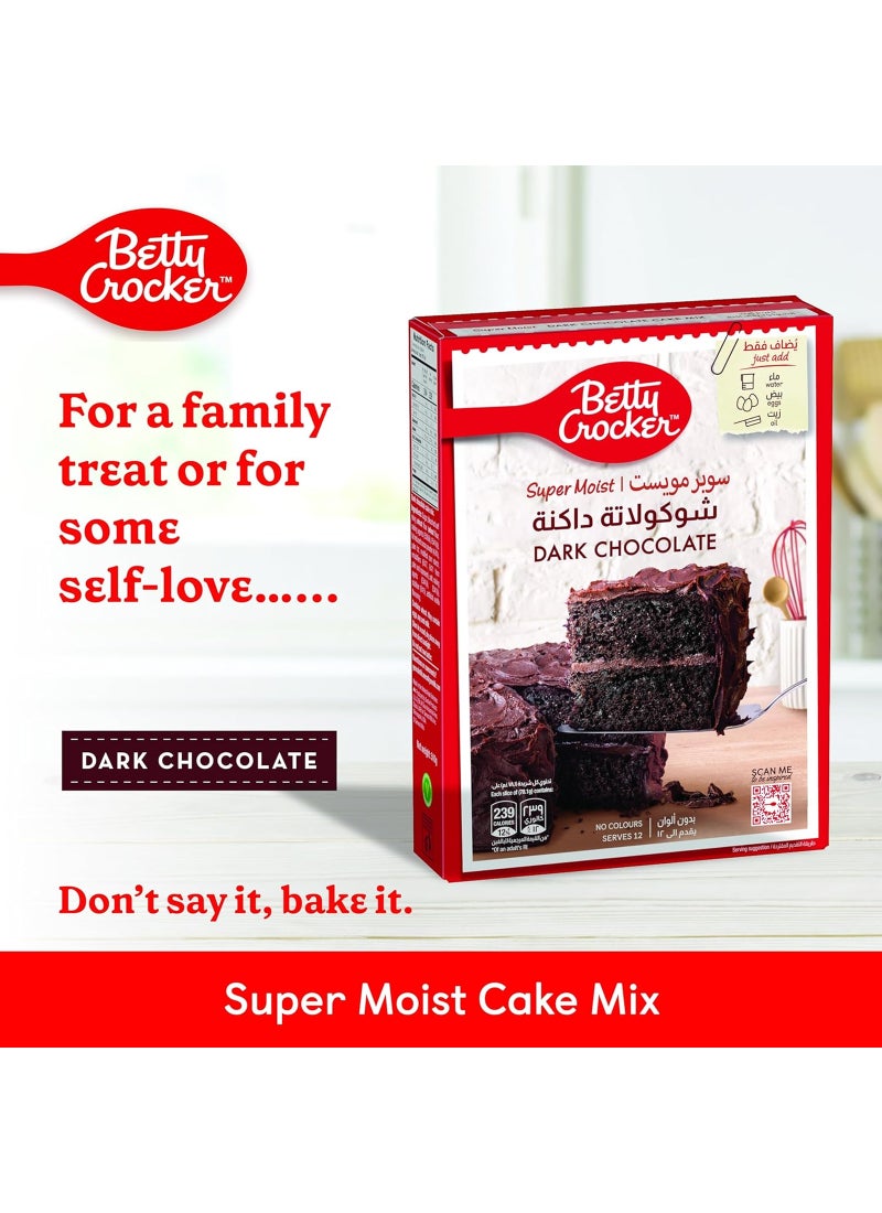 Betty Crocker Dark Chocolate Supermoist Cake Mix 510gm - Image 3