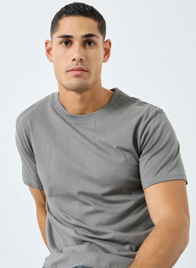 Styli Styli Pure Cotton Compact Jersey Regular T-Shirt