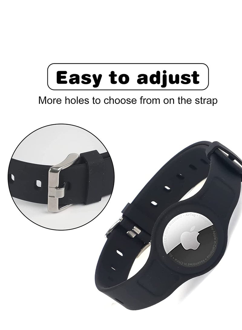 SOLARAE Apple AirTag Dog Collar Anti Lost Adjustable Silicone Case GPS Tracking Cat Accessories for Small Medium Dogs Cats Pets（black） - Image 3