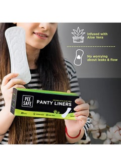 PEESAFE Pee Safe Panty Liners For Women Daily Use with Aloe Vera - 20 Liners | 185mm Long (Large Size) | Curvy Design For Extra Comfort | Cottony-Soft Surface| Keeps You Dry & Fresh All Day Long  - Image 4