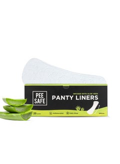 PEESAFE Pee Safe Panty Liners For Women Daily Use with Aloe Vera - 20 Liners | 185mm Long (Large Size) | Curvy Design For Extra Comfort | Cottony-Soft Surface| Keeps You Dry & Fresh All Day Long  - Image 1