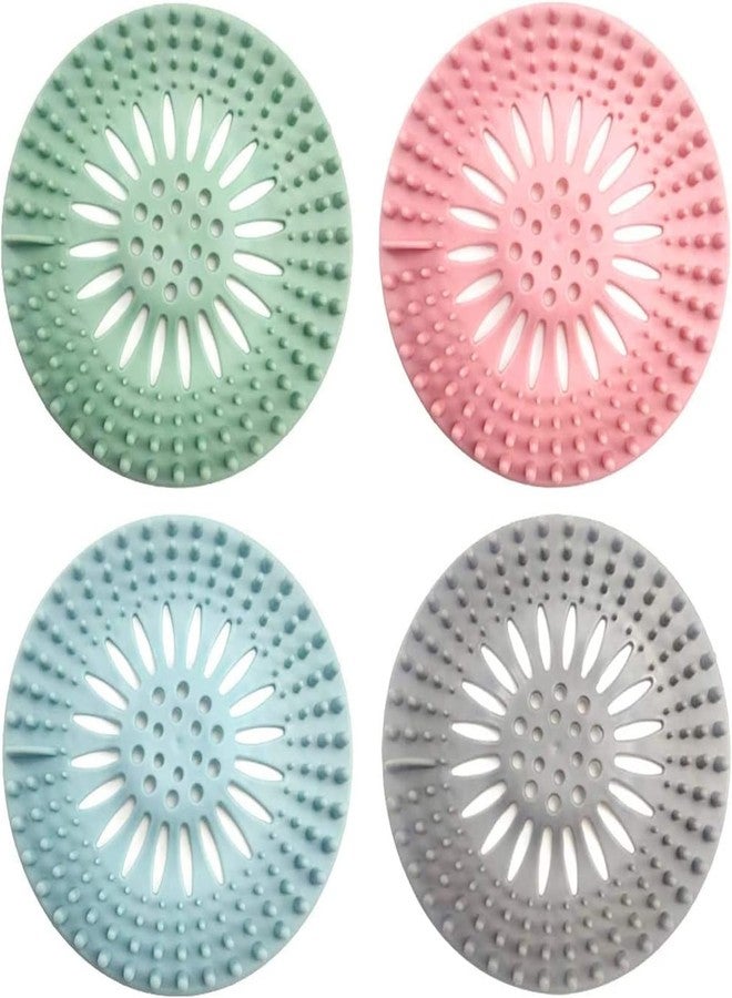 KIPSOME Drain Hair Catcher, Durable Silicone Hair Stopper for Shower Drain Cover Bathroom Tub, Drain Strainer to Catch Hair and Clean Suit for Bathtub (Set of 4) - Image 1