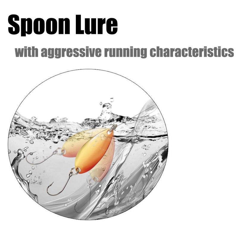 Croch Fishing Spoon Lure Set Metal Baits for Trout, Char and Perch Fishing with Tackle Box (Pack of 12) - Image 2