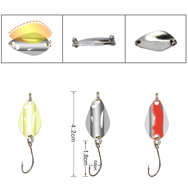 Croch Fishing Spoon Lure Set Metal Baits for Trout, Char and Perch Fishing with Tackle Box (Pack of 12) - Image 5