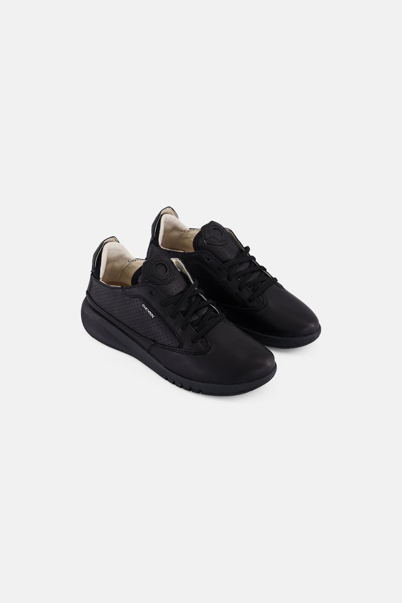 GEOX Kids Girl Lace Up Casual Shoes, Black  - Image 1