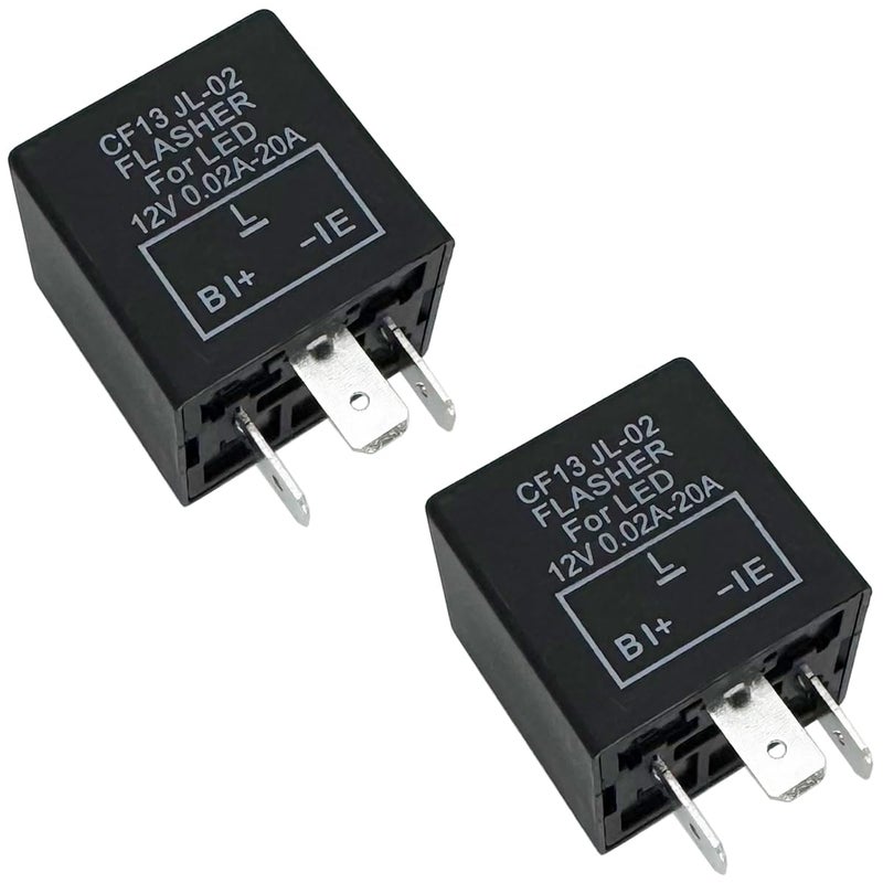 irhapsody 3-pin LED Flasher Relays CF13, Fixed 12V Electronic Blinker Relay, Pack of 2 - Image 4