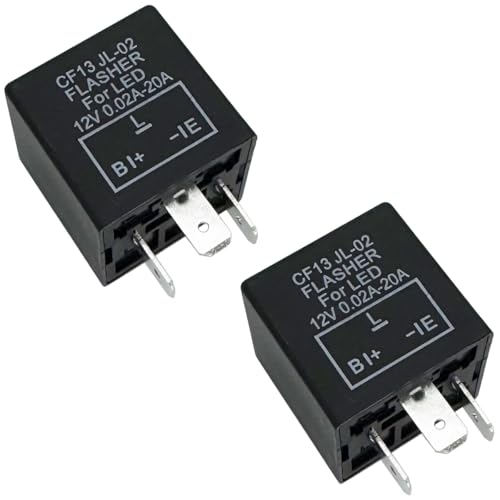 irhapsody 3-pin LED Flasher Relays CF13, Fixed 12V Electronic Blinker Relay, Pack of 2 - Image 1