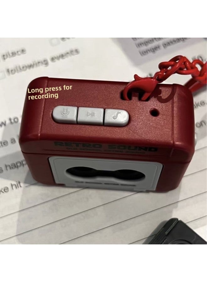 Retro Tape Recorder Pendant Fun Music Box Mini Radio Ornaments Keychain Schoolbag Pendant Generation-Color:Recordable-Specifications:Retro Radio  - Image 3