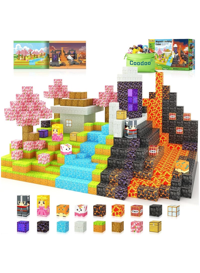 Magnetic Blocks - Build Mine Magnet World Magic Portal Set, Magnetic Tiles Building Blocks Toddler Toy STEM Sensory Outdoor Toys for 3+ Year Old Boys & Girls, Creative Kids Games Kids Toys 84PCS - Image 1