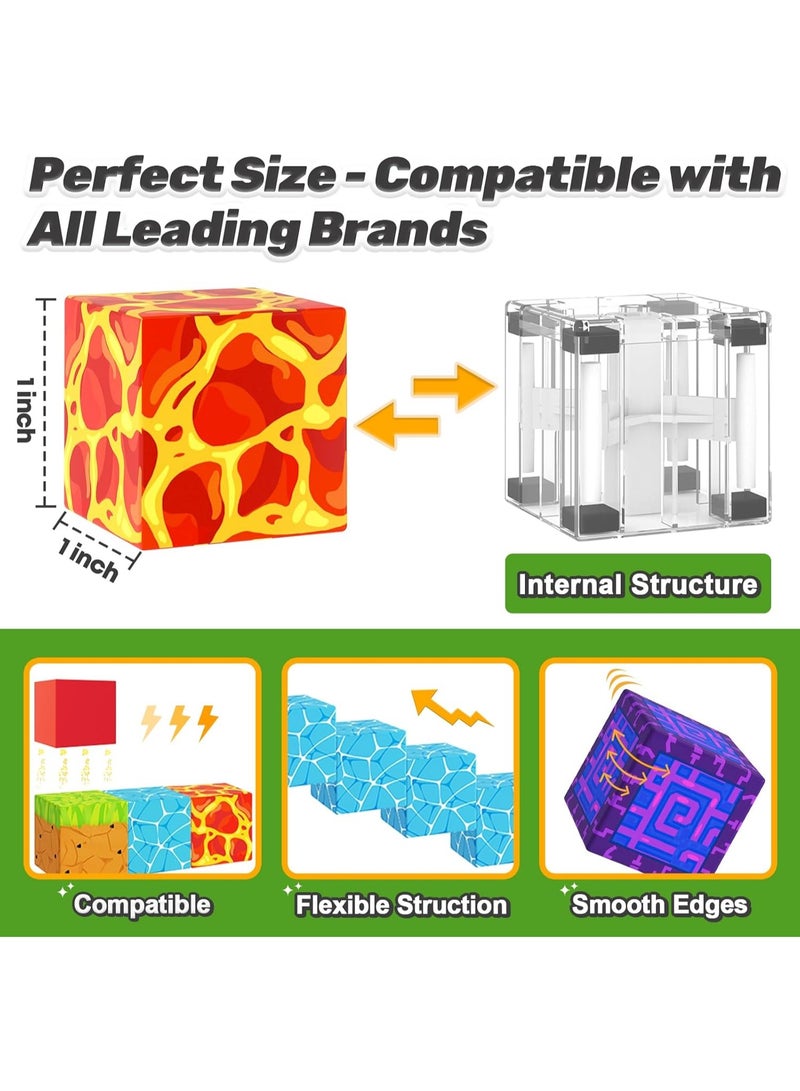 Magnetic Blocks - Build Mine Magnet World Magic Portal Set, Magnetic Tiles Building Blocks Toddler Toy STEM Sensory Outdoor Toys for 3+ Year Old Boys & Girls, Creative Kids Games Kids Toys 84PCS - Image 2