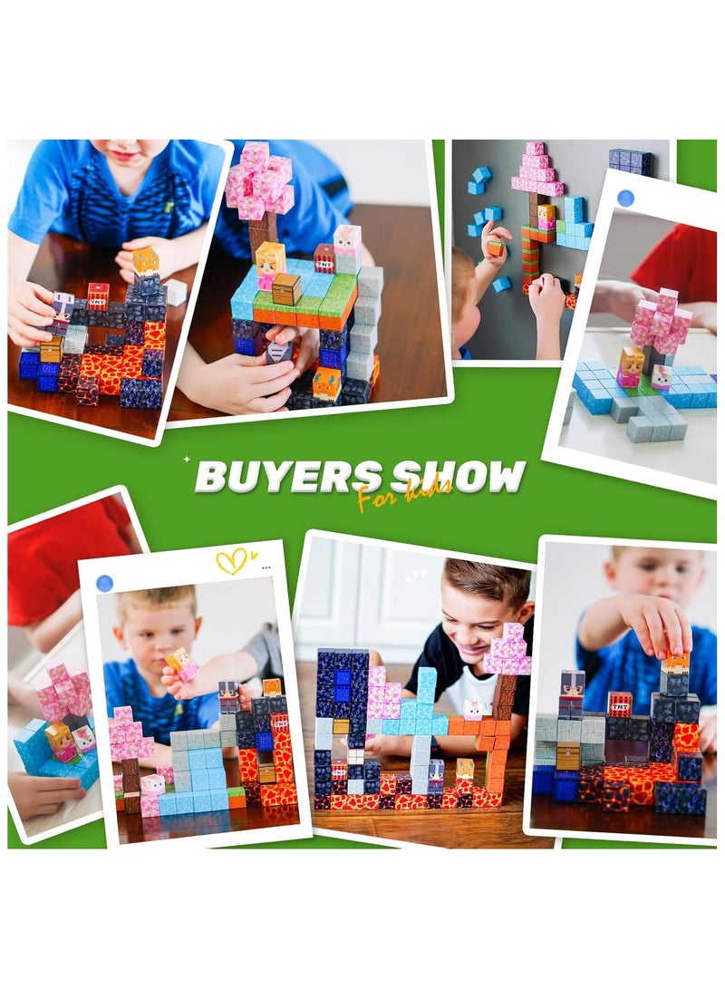 Magnetic Blocks - Build Mine Magnet World Magic Portal Set, Magnetic Tiles Building Blocks Toddler Toy STEM Sensory Outdoor Toys for 3+ Year Old Boys & Girls, Creative Kids Games Kids Toys 84PCS - Image 3