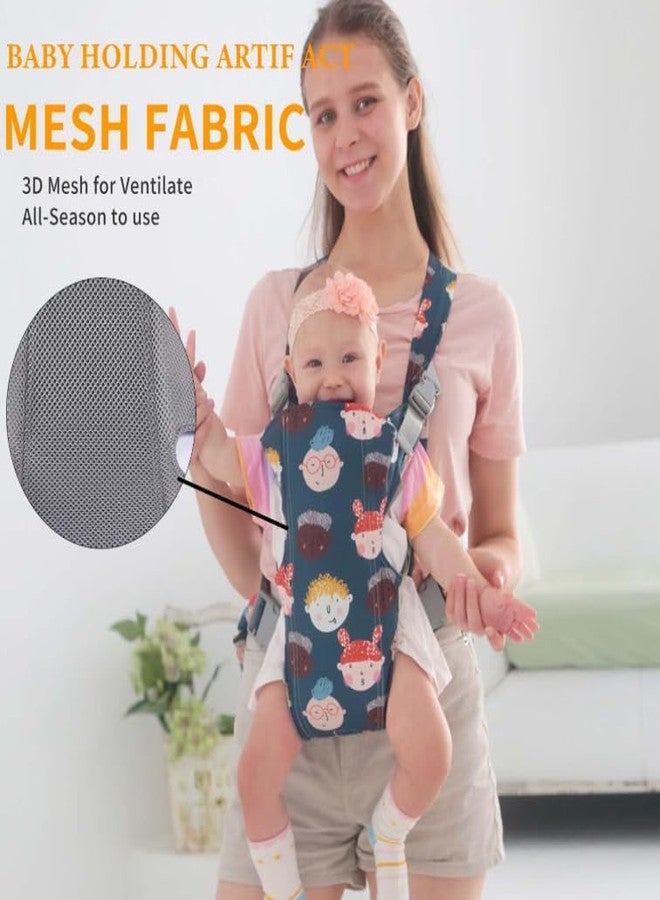 GOODOO Tiny Treasures Royal Hip Seat Baby Carrier with 4 Carry Positions, Baby Carrier with Hip seat for 6 to 24 Months Baby, Adjustable New-Born to Toddler Carrier, Max Weight Up to 15 Kgs (Blue) - Image 2