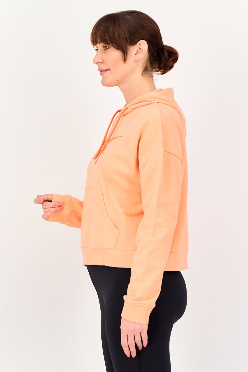 Reebok هودي خارجي طويل الأكمام للنساء، لون خوخ المستقبل - Image 4