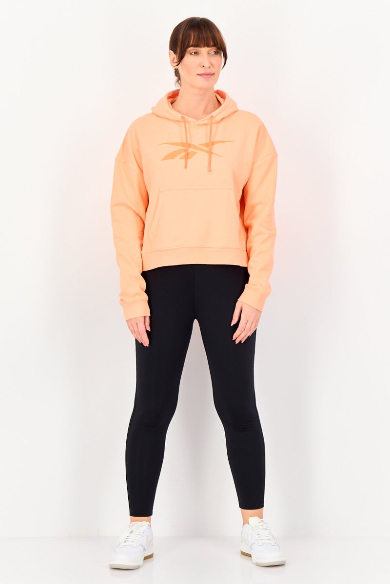 Reebok هودي خارجي طويل الأكمام للنساء، لون خوخ المستقبل - Image 2